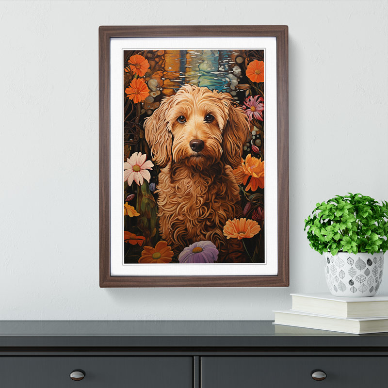 Labradoodle Renaissance - Framed Print, Walnut, 64cm H x 46cm W x 2cm D
