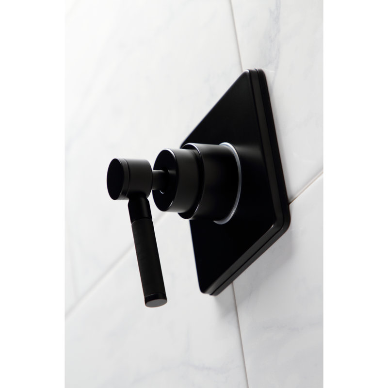 Kingston Brass Kaiser Single-Handle Wall Mount Three-Way Diverter Valve with Trim Kit, Matte Black