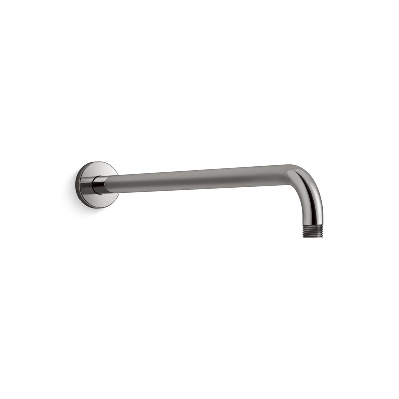 Statement 19 in. Wall-Mount Single-Function Rainhead Arm And Flange, Vibrant Titanium