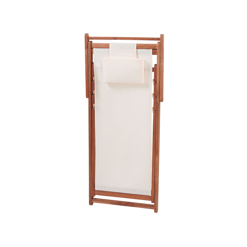 Aadhish Folding Deck Chair, Beige, 2
