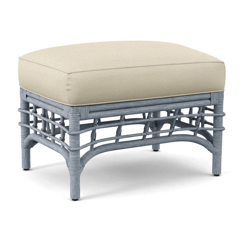 Bridgehampton Ottoman, Sea Glass, Ivory Crypton Performance; 0886-91