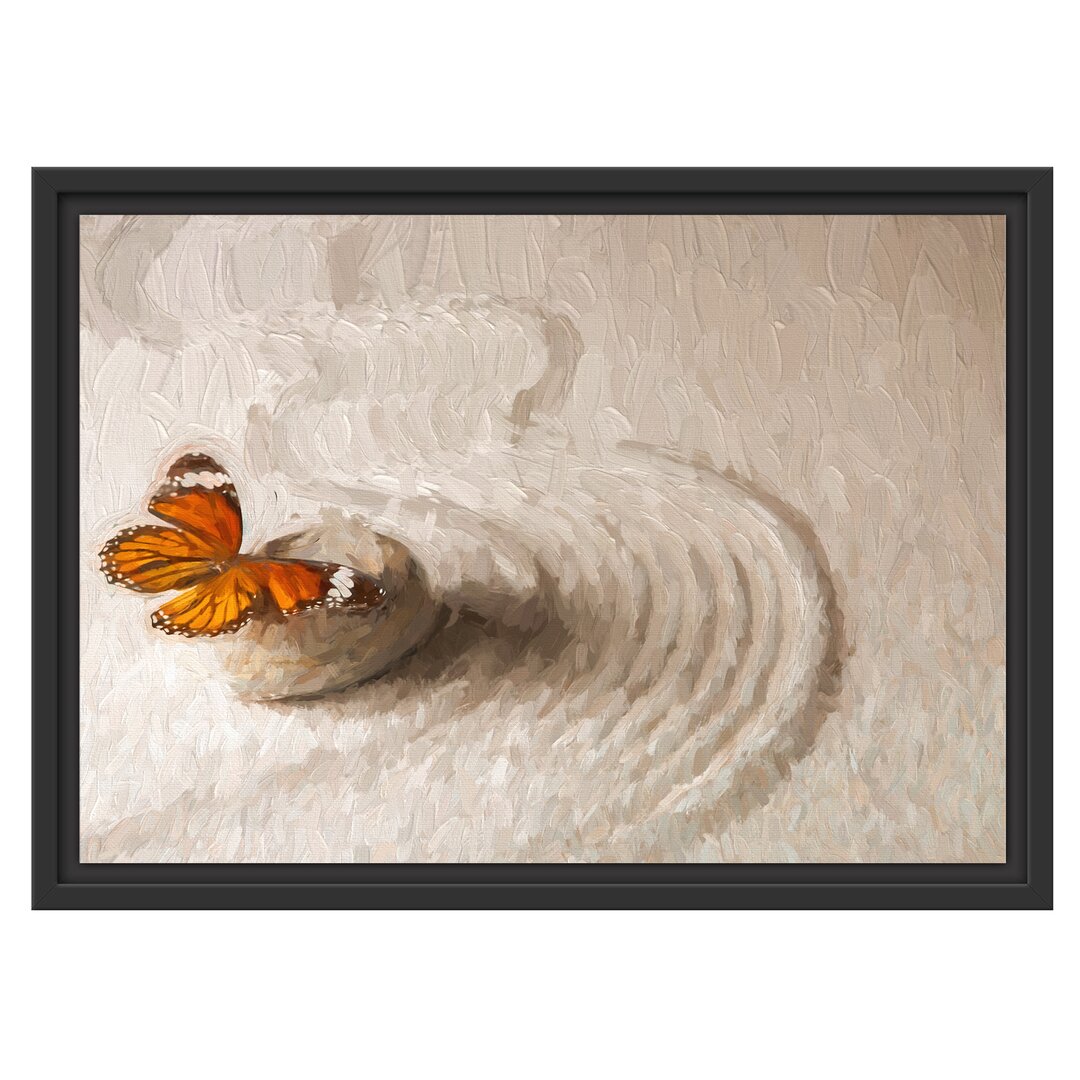 Gerahmtes Wandbild Zen Schmetterling Kunst