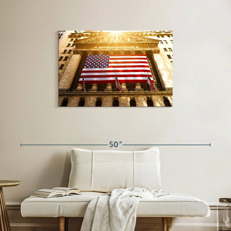 Drapeau américain Borges Wall Street, H 24 po x l 36 po