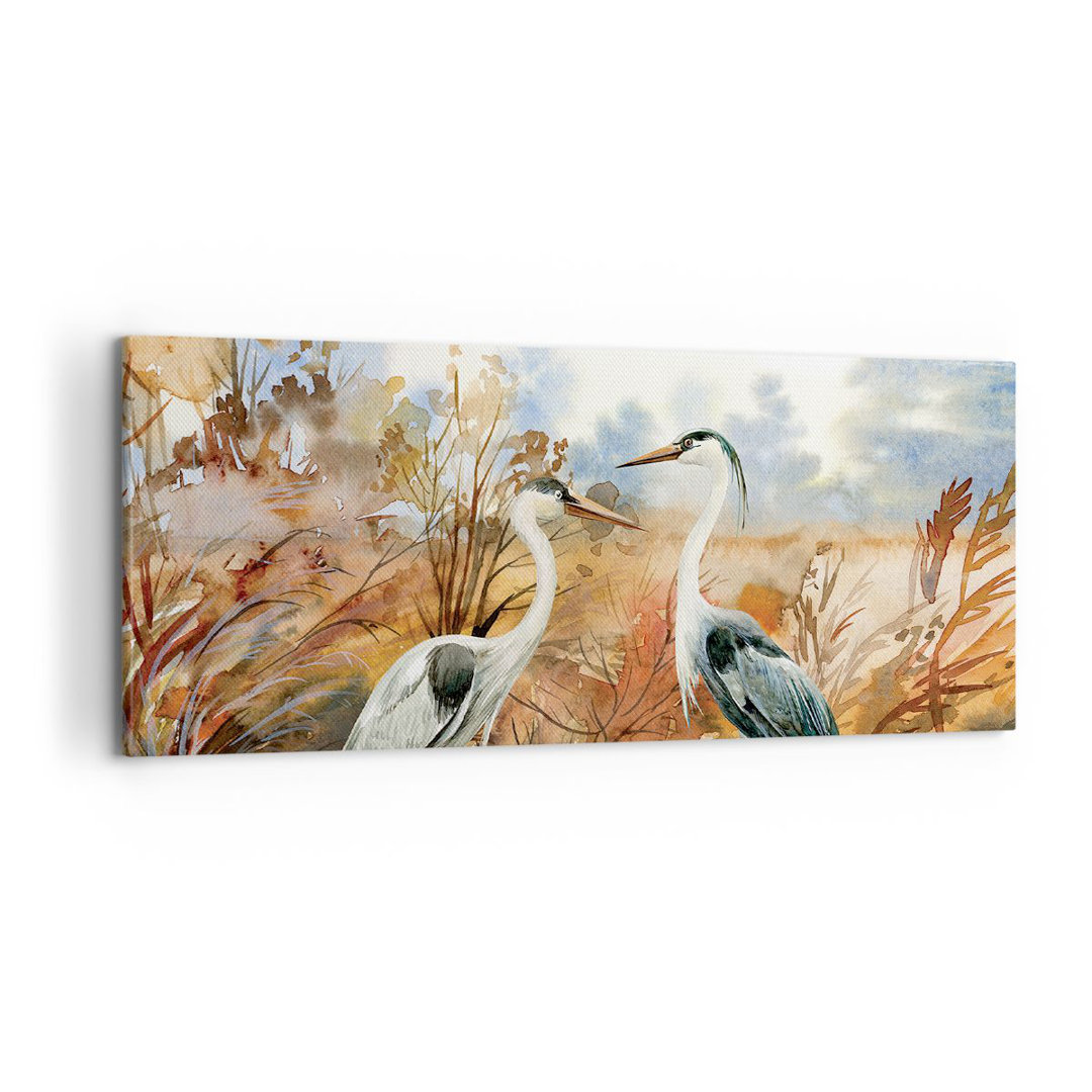 Leinwandbild Cranes Birds Autumn