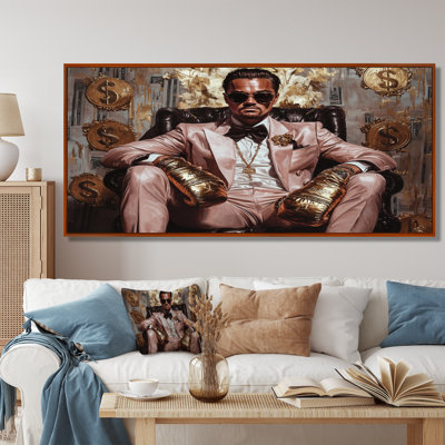 Loup de Wall Street avec lunettes, gant et classeur - homme, art mural