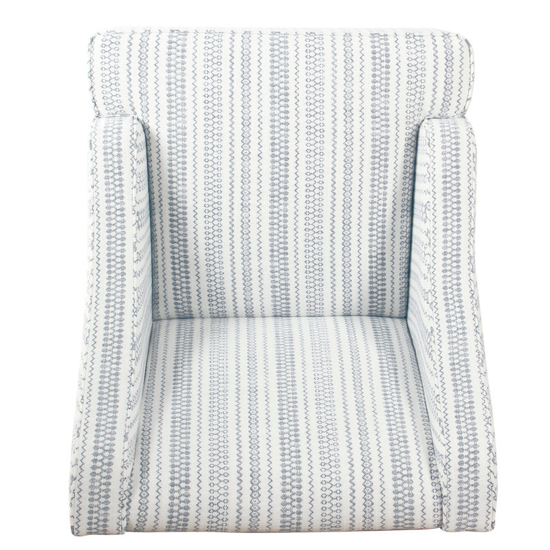 Chaise d'appoint Yolu, imprimé rayé maison de campagne, polyester bleu et blanc