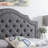 Linen Upholstered Bed with Adjustable Headboard and Button Tufting-373449982-373449954