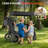 Folding Wagon With Canopy For Kids & Cargo, 110 Lb Heavy-Duty Collapsible Outdoor Wagon With Brakes & All-Terrain Wheels, 2 Seat