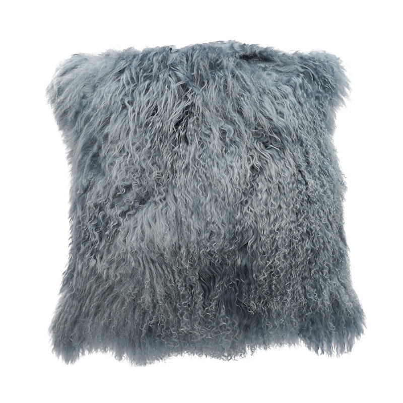 Tibetan Microsuede Throw Pillow, Steel Gray, 16" x 16", Solid Color