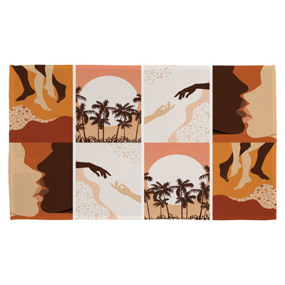 Dues Floral Waffle Tea Towel Kitchen Towel