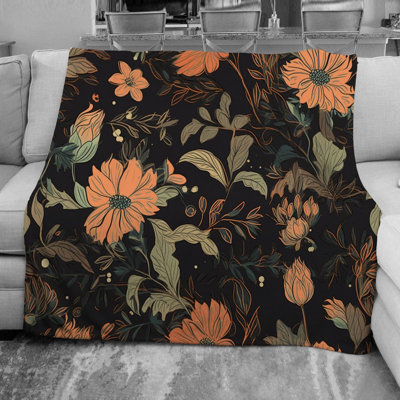  Autumn Floral Fleece Blanket