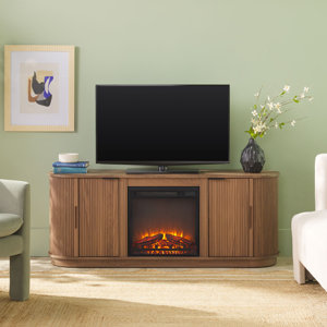 Dragelin Modern Reeded 60” Fireplace TV Stand