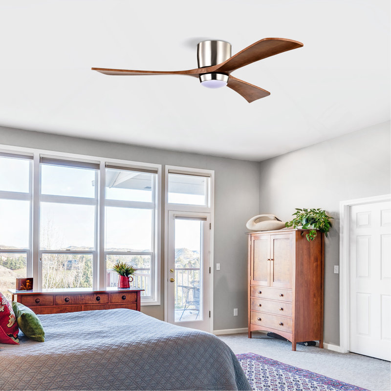 Ventilateur de plafond 52 po avec lumières, Brun