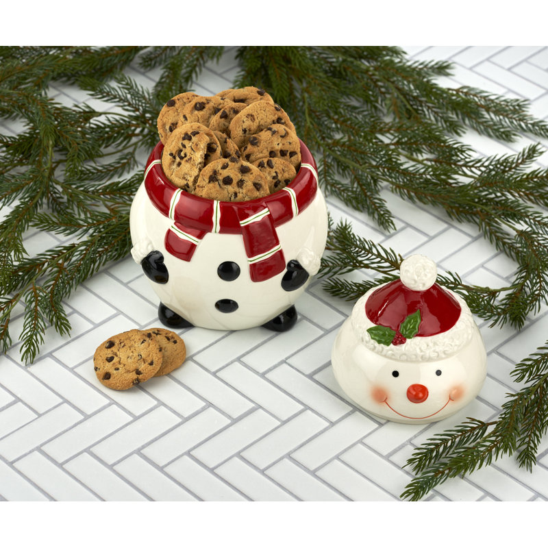 Bocal à biscuits bonhomme de neige de Noël