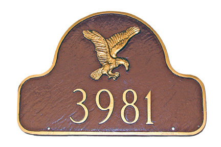 Plaque d’adresse murale sur 1 ligne, Chocolat / Argent, Oui