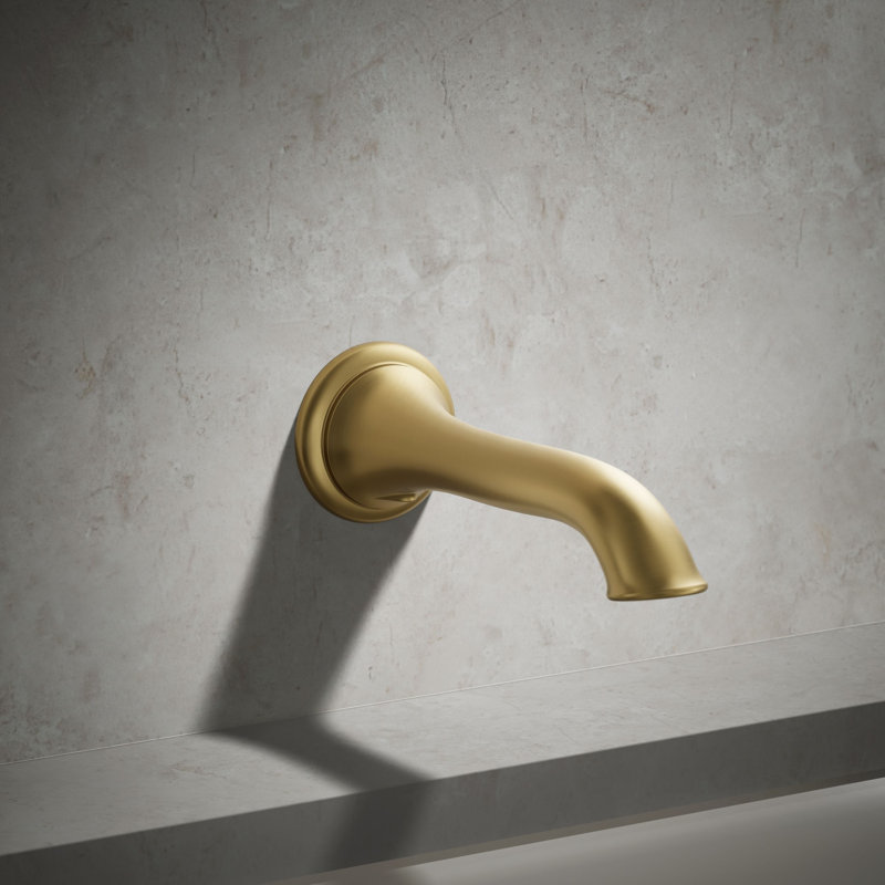 Artifacts® Wall-Mount Bath Spout with Flare Design, Vibrant Brushed Moderne Brass