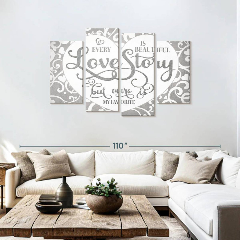 Love Story Typography, 48" H x 75" W