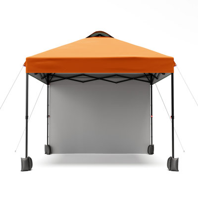 10x10ft Pop Up Outdoor Canopy Tent –Removable Sidewall, Vented Roof, Black Iron Pipe+Navy Blue Cloth