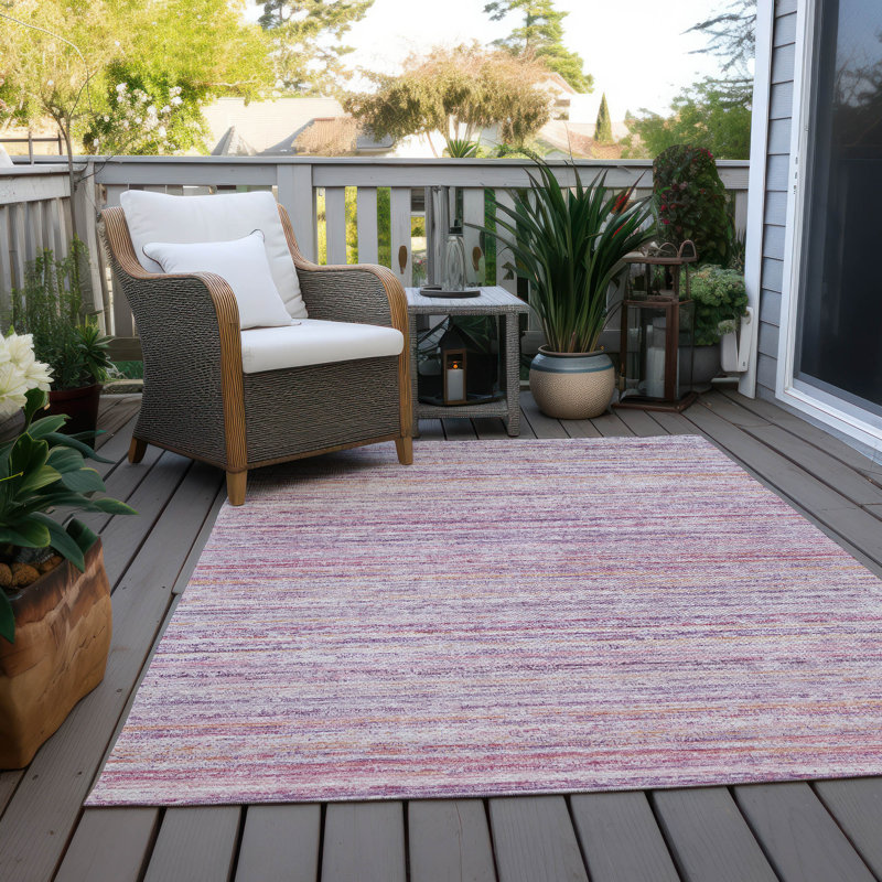 Machine Washable Indoor/Outdoor Claudian ACN1239 Mauve Rug, Rectangle 2'6" x 3'10"