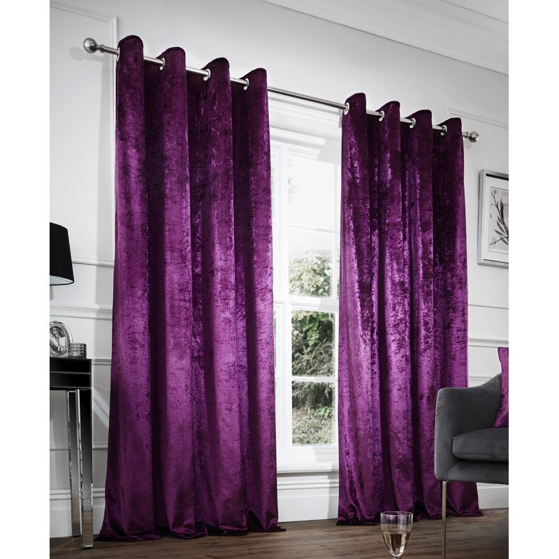 Room Darkening Curtain Pair, Aubergine, 229 W x 229 D cm