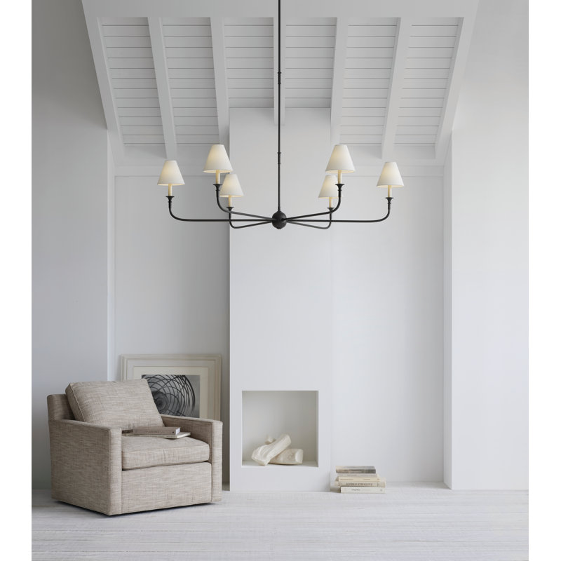 Thomas O'Brien Piaf Grande Chandelier, Aged Iron/Ebonized Oak
