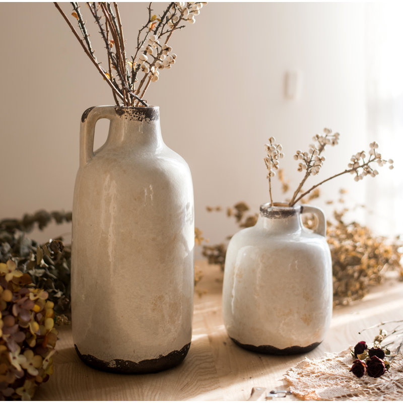 Aleksei Handmade Ceramic Table Vase, 12.2"