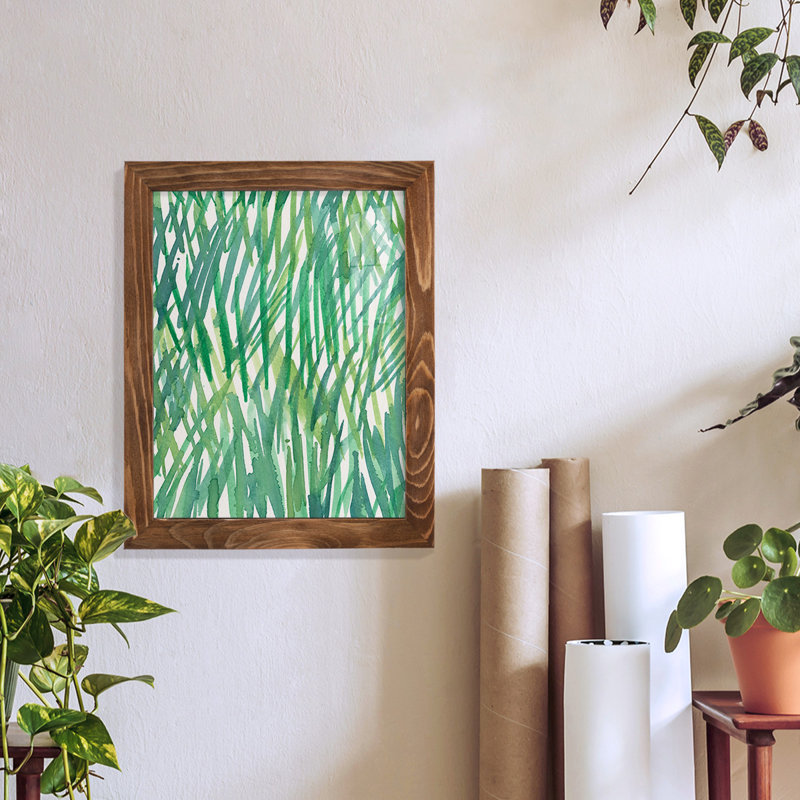 Just Grass I - imprimé, H 11 po x l 9 po x P 1 po, Papier, cadre noyer