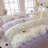 Muti-Floral Pattern Ruffle Laced Cotton Duvet Cover Set-109792749-109792751