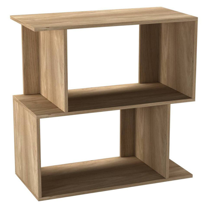 Sulmy Solid Wood Ladder Bookcase, (2 Shelves) 60cm H x 60cm W x 29cm D, Oak