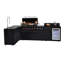 6 Barbecue extérieur en acier inoxydable avec évier, armoire de rangement, réfrigérateur, brûleurs à haute puissance, rangement modulaire, noir, style américain et esthétique