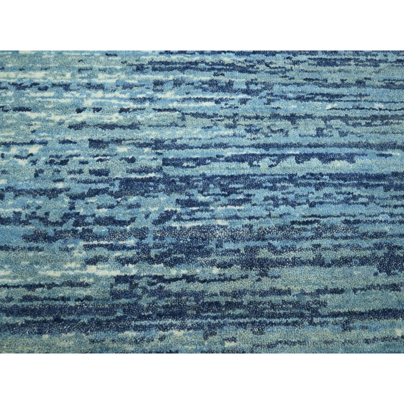 Tapis oriental noué à la main 8 pi 1 po x 10 pi 4 po en laine pure à motif dégradé horizontal