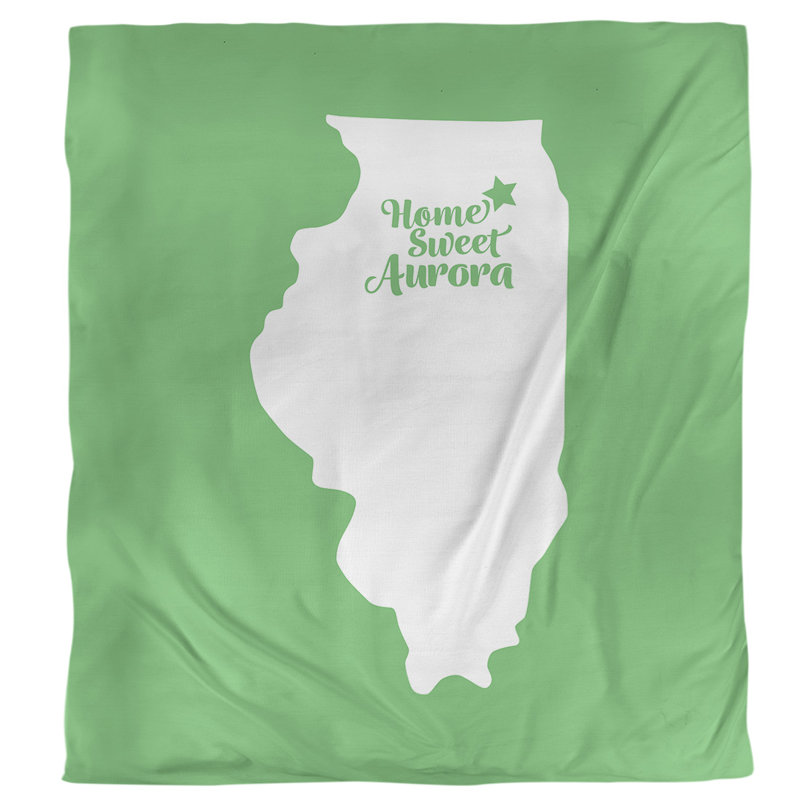 Housse de couette simple aurora Illinois, Housse de couette pour grand lit, Vert, Polyester brossé