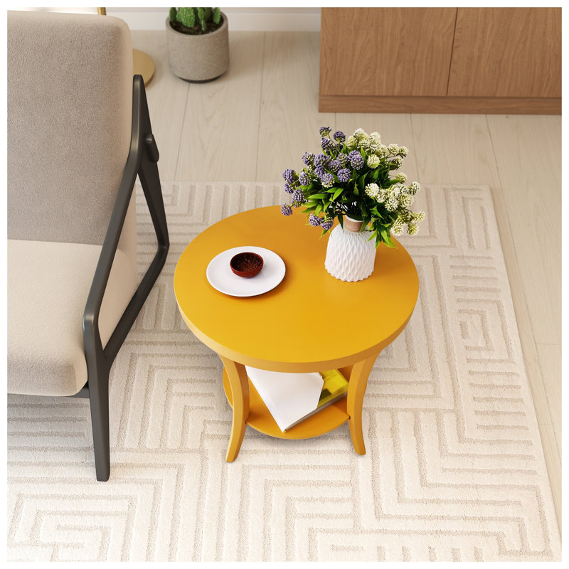 Table de bout ronde avec rangement ouvert Perth