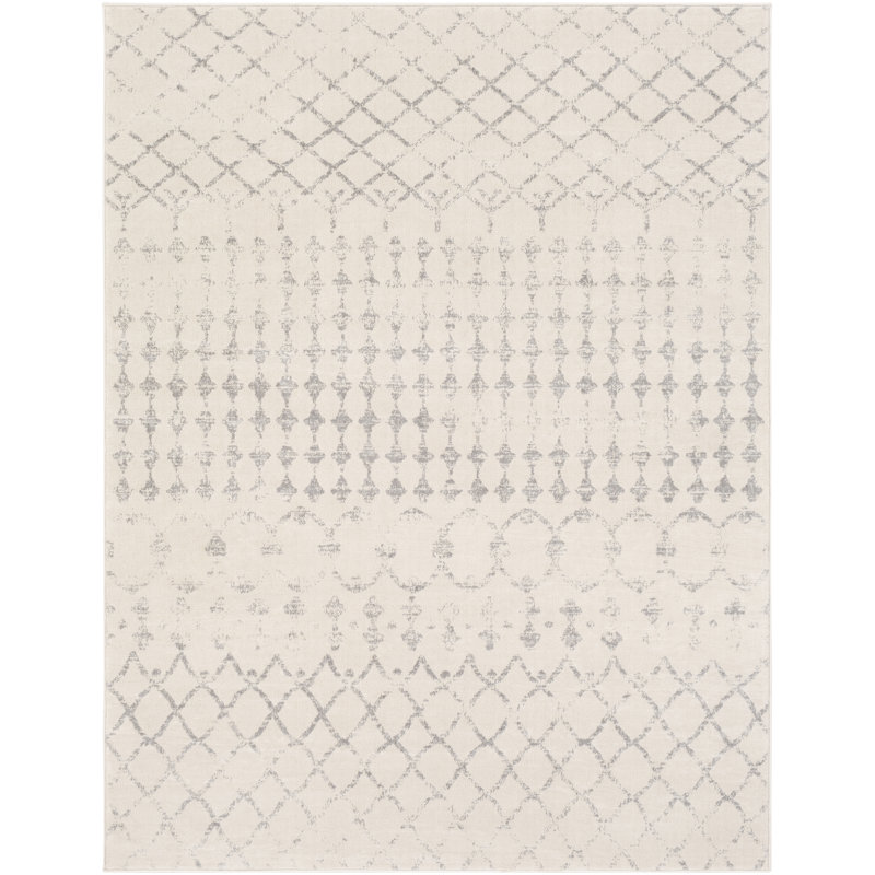 Tapis ivoire à motif Sud-Ouest tissé au métier mécanique Gaven, Carré 6 pi 7 po