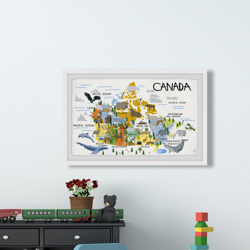 «Claverton 'Canadian Map», reproduction encadrée, H 20 po x l 30 po x P 1,5 po