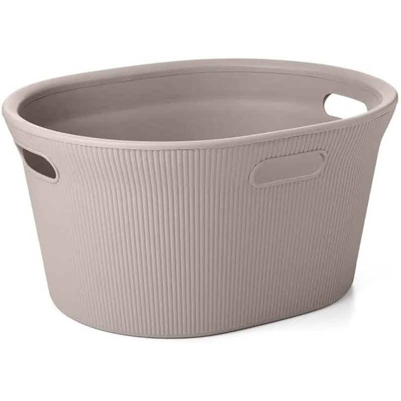 Panier à linge nervuré, Taupe