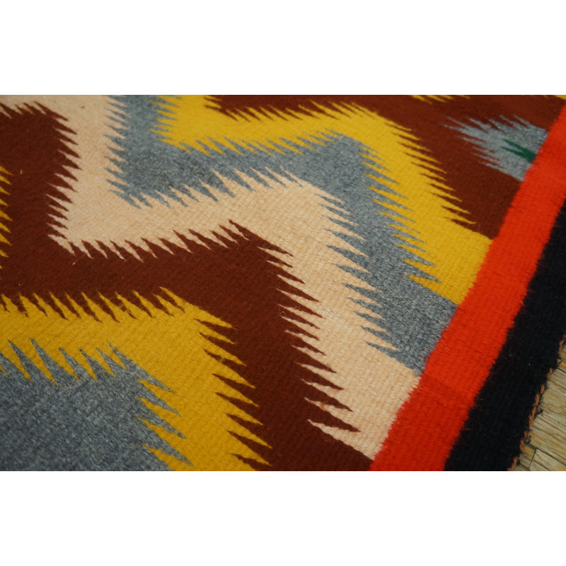 Vibrant Colorful Antique Small Scatter Size Native American Navajo Rug