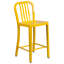 Commercial Grade Metal Indoor-Outdoor Stool with Vertical Slat Back-1824115535-1824115528
