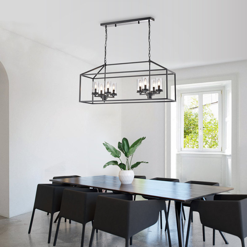 8 - Light Square/Rectangle Pendant, Black