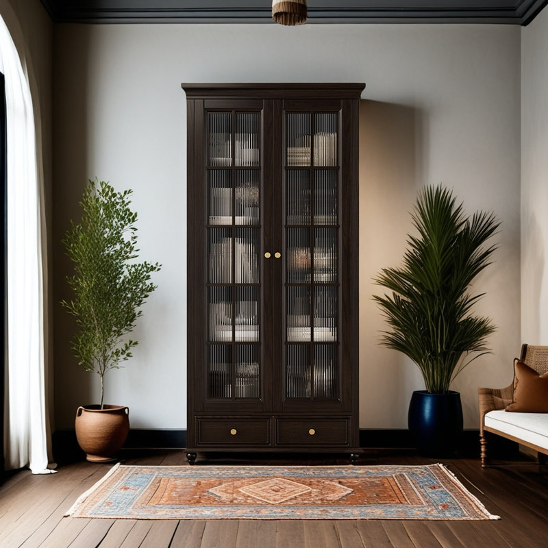 Bibliothèque à porte en verre
