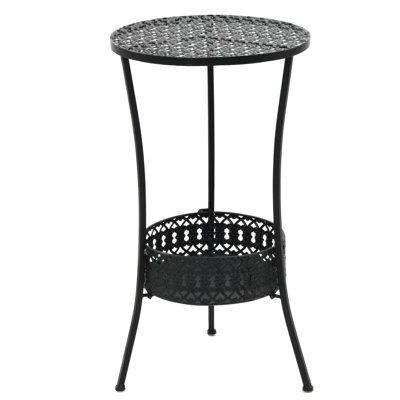 Table basse ronde en métal noir