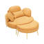 Fauteuil en velours côtelé avec repose-pieds-108743758