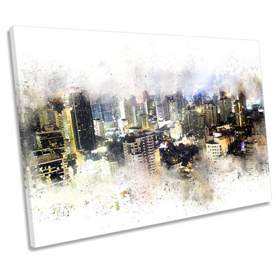 Cityscape Grunge Urban - Wrapped Canvas Print