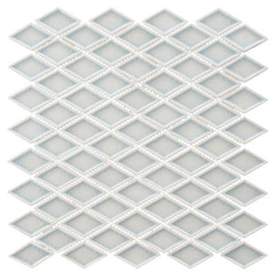 Auvene Grey  Diamond Upcycled Polished & Crackled Glass Mosaic Wall Tile