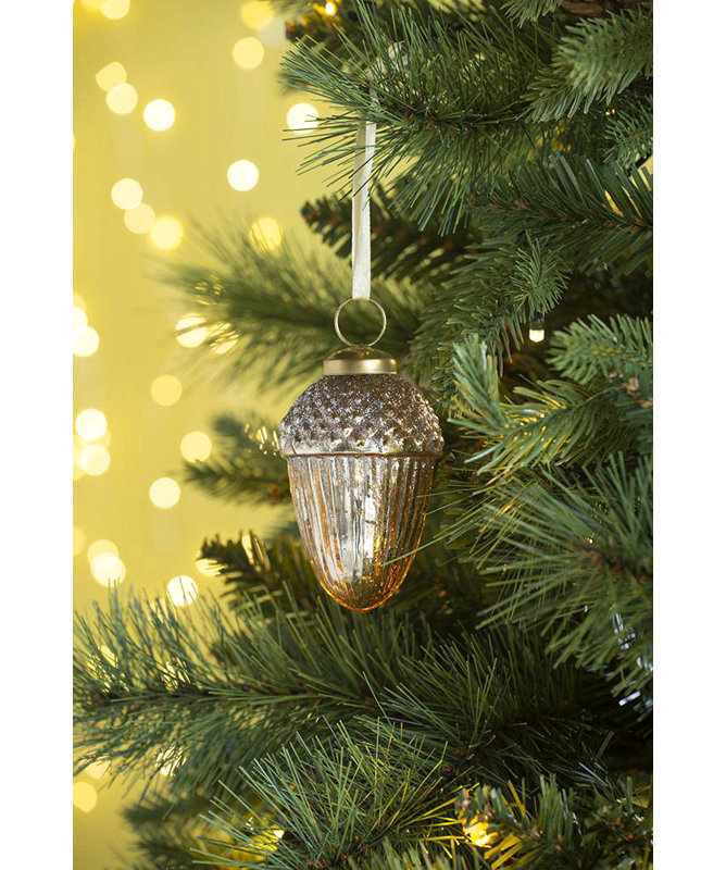 Ornement en forme d'arbre de Noël à suspendre 2 x 2 x 3,3 po, décorations en verre pour décorations de fêtes, lot de 6