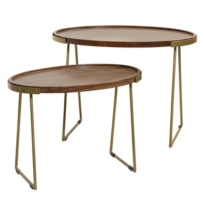 Atelier Nesting Accent Table - Honey Brown & Warm Gold