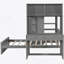 Lit mezzanine simple avec lit autoportant, tablettes, bureau et garde-robe gris (ANCIEN SKU: LT000820AAE)