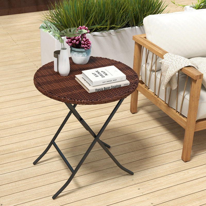 Legendre Round Metal Folding Outdoor Bistro Table , 60cm cm W 60cm cm D