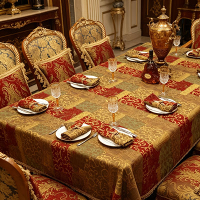 Rectangle Tablecloth Table Cover for Dining Room Restaurant Table Decoration (140 x 200 cm, Patchwork)