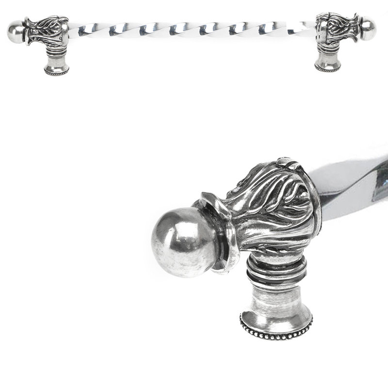 Acanthe avec barre à torsion de 3/8 po, style roman, Argent argent, 12"
